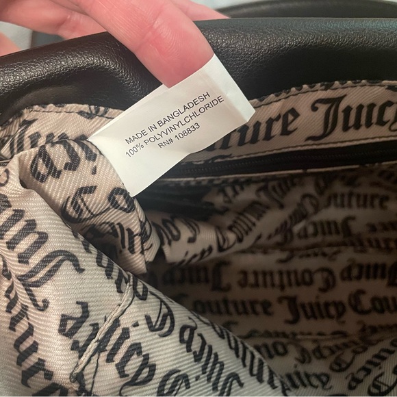 Juicy Couture black two way shoulder/cross body soft feaux leather bag, NwoT - Picture 8 of 12